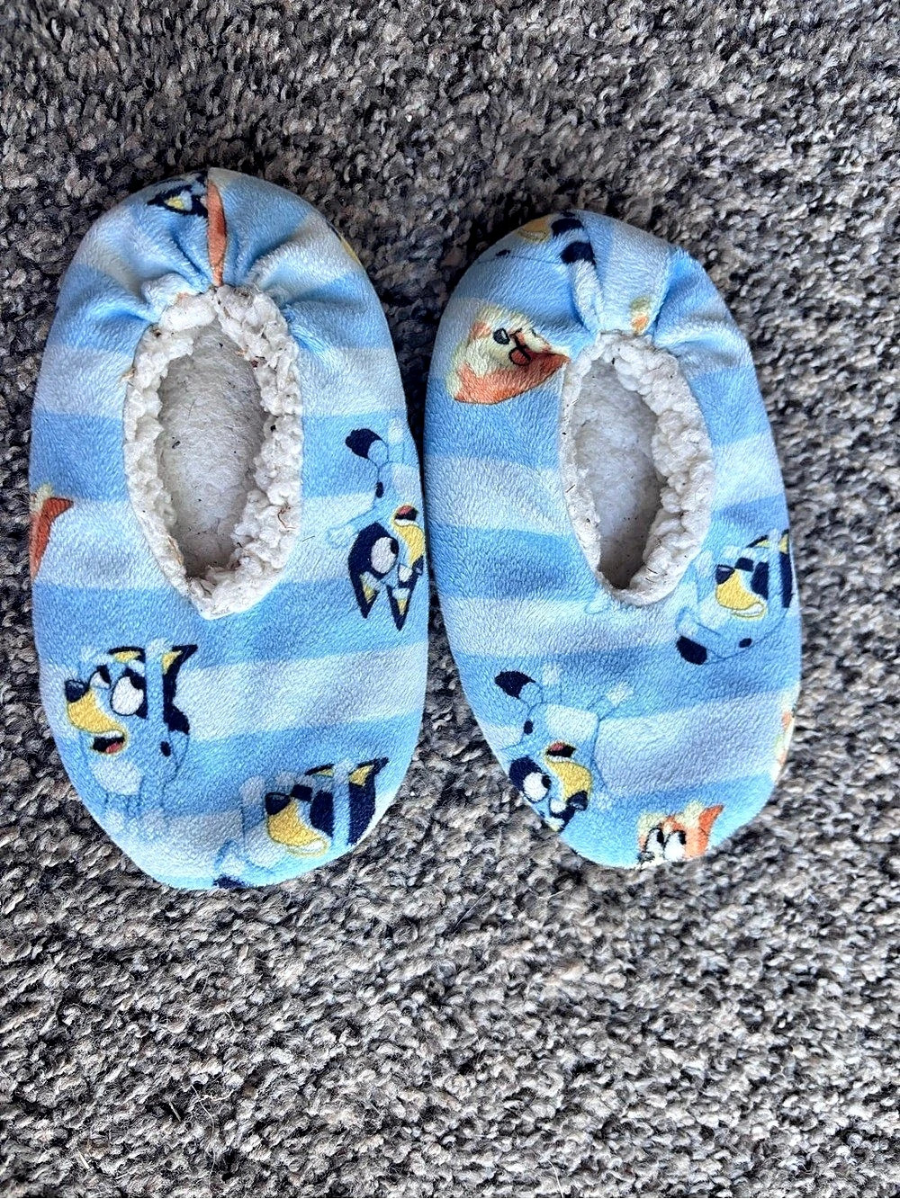 Bluey Striped Toddler Slippers Blue Size 7